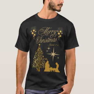 Frohe Weihnachten Kippfigur Weihnachtsgeschichte J T-Shirt