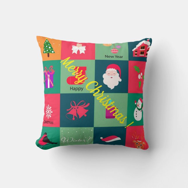 Frohe Weihnachten Kissen (Vorderseite)