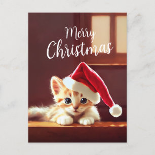Frohe Weihnachten Kitten Postkarte