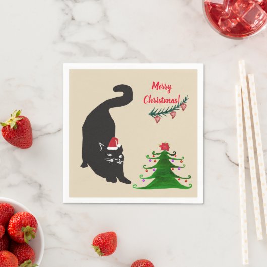 Frohe Weihnachten Kitten Serviette (Beispiel)