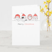 Frohe Weihnachten ! Kitty Cats Karte (Gelbe Blume)