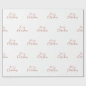 Frohe Weihnachten Klasse Rose Gold Glitzer White Geschenkpapier (Flach)