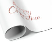 Frohe Weihnachten Klasse Rose Gold Glitzer White Geschenkpapier (Rolleneckpunkt)