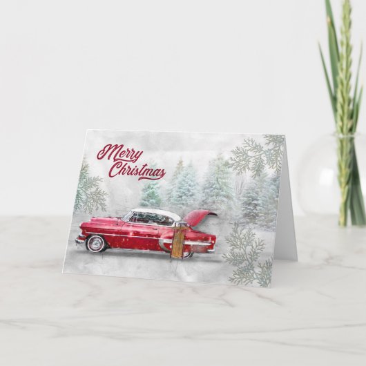 Frohe Weihnachten Klassik Car Wasserfarbe Sketch S (Vorderseite)