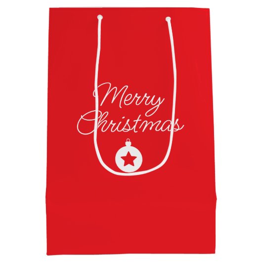 Frohe Weihnachten Klassik Einzigartig Minimalistis Mittlere Geschenktüte (Rückseite)