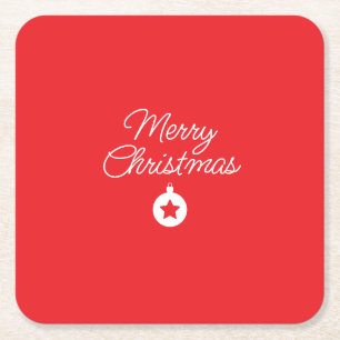 Frohe Weihnachten Klassik Einzigartig Minimalistis Rechteckiger Pappuntersetzer