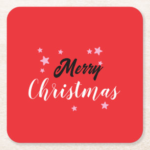 Frohe Weihnachten Klassik Einzigartig Minimalistis Rechteckiger Pappuntersetzer