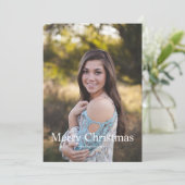 Frohe Weihnachten Klassik Rustikales Foto Urlaub (Stehend Vorderseite)