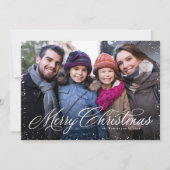 Frohe Weihnachten klassisch ein Foto grün (Vorderseite)