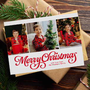 Frohe Weihnachten klassisch rot drei Foto