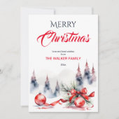 Frohe Weihnachten klassische rote Baubles und Kief (Vorderseite)