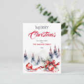 Frohe Weihnachten klassische rote Baubles und Kief (Stehend Vorderseite)