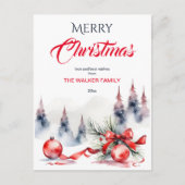 Frohe Weihnachten klassische rote Baubles und Kief (Vorderseite)