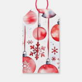 Frohe Weihnachten klassische rote Baubles und Kief Geschenkanhänger (Rückseite)