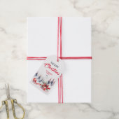 Frohe Weihnachten klassische rote Baubles und Kief Geschenkanhänger (Mit Garn)