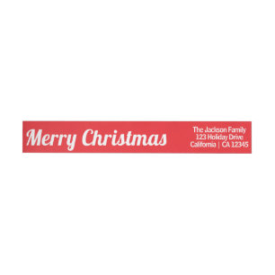 Frohe Weihnachten Klassische Rote Rücksendeadresse
