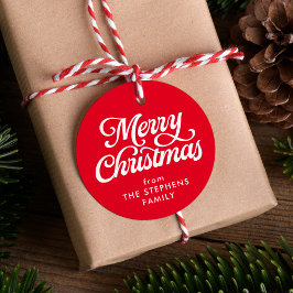 Frohe Weihnachten klassische rote Weihnachtsgesche Geschenkanhänger