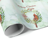 Frohe Weihnachten Klassischer Kardinal Geschenkpapier (Rolleneckpunkt)