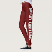 Frohe Weihnachten Klassischer Rotwein Leggings (Links)