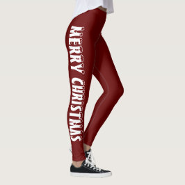 Frohe Weihnachten Klassischer Rotwein Leggings