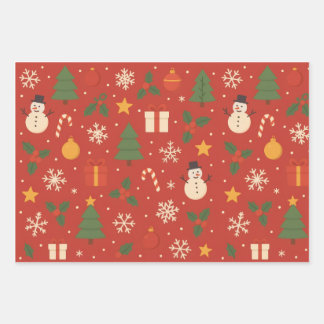 Frohe Weihnachten Klassischer Wrap Geschenkpapier Set