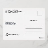 Frohe Weihnachten Klassisches Foto Folien Feiertagspostkarte (Rückseite)