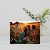 Frohe Weihnachten Klassisches Foto Folien Feiertagspostkarte (Stehend vorne)