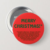 FROHE WEIHNACHTEN! * (Klein Gedruckte) Button (Vorne & Hinten)