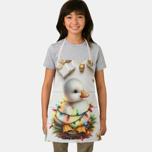 Frohe Weihnachten kleine Duckling in den Lichtern  Schürze (Insitu)