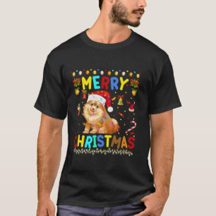 Frohe Weihnachten Kleine Spitz Weihnachtsmannmütze T-Shirt