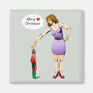Frohe Weihnachten kleiner Elf Magnet