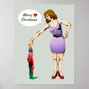 Frohe Weihnachten kleiner Elf Poster