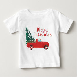 Frohe Weihnachten Kleiner Roter Lieferwagen Truck Baby T-shirt