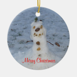 Frohe Weihnachten Kleiner Snowman Jahr Keramik Ornament