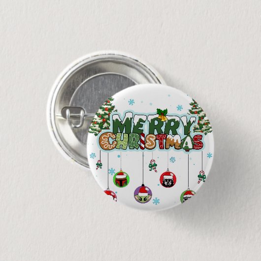 Frohe Weihnachten Knopf Button (Vorne & Hinten)