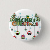 Frohe Weihnachten Knopf Button (Vorderseite)