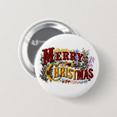 Frohe Weihnachten Knopf Button (Vorne & Hinten)