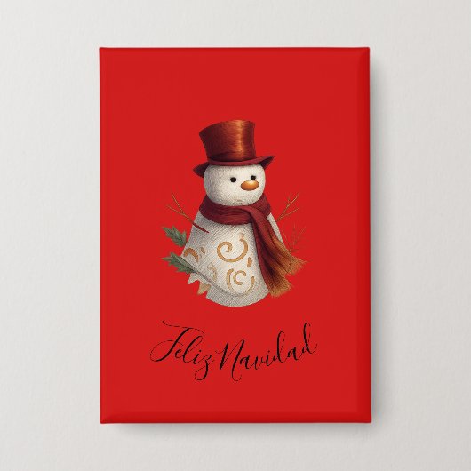Frohe Weihnachten Knopf - Feliz Navidad Button (Vorderseite)