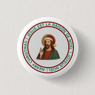 Frohe Weihnachten Knopf - Joyeux Noel Jésus Raison Button