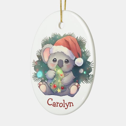 Frohe Weihnachten Koala Bär Kinder Weihnachten Keramik Ornament (Links)
