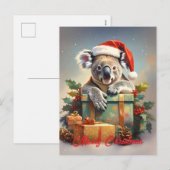 Frohe Weihnachten Koala mit Geschenken und Stechpa (Vorne/Hinten)