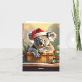 Frohe Weihnachten Koala mit Geschenken und Stechpa (Rückseite)