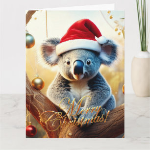 Frohe Weihnachten Koala sitzt in Gumtree Karte
