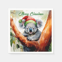 Frohe Weihnachten Koala sitzt in Gumtree
