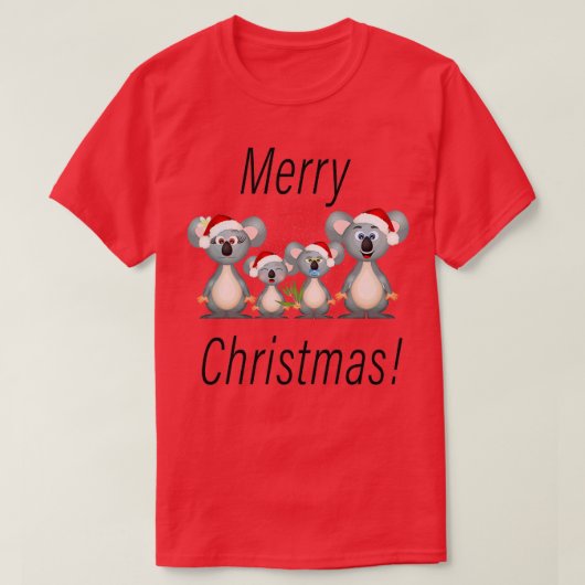 Frohe Weihnachten Koala weiß T-Shirt (Design vorne)