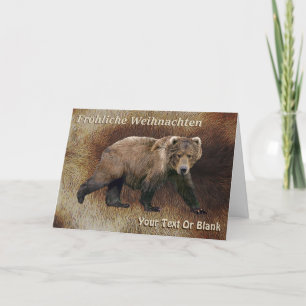 Frohe Weihnachten - Kodiakbär auf Karibu-Fell