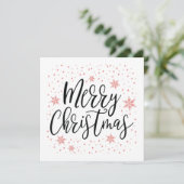 Frohe Weihnachten | Korallenurlaubsgrußkarte Einladung (Stehend Vorderseite)