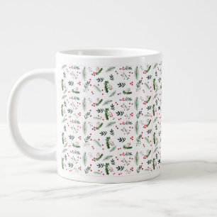 Frohe Weihnachten Kranz Blätter Muster Jumbo-Tasse