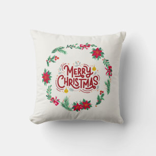 Frohe Weihnachten Kranz Dekorative Kissen