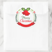 Frohe Weihnachten Kranz Elemente Aufkleber (Tasche)